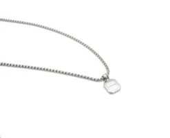 Nialaya Silver Necklace With Square Turquoise Pendant -Nialaya Jewelry Store nialaya men s necklace silver necklace with square turquoise pendant 18486870966344