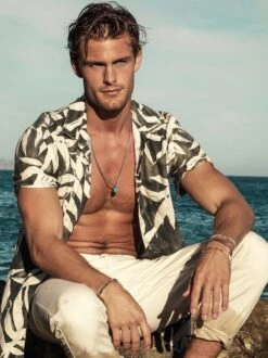 Nialaya Silver Necklace With Square Turquoise Pendant -Nialaya Jewelry Store nialaya men s necklace silver necklace with square turquoise pendant 30414388887624