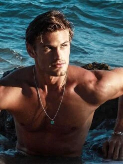 Nialaya Silver Necklace With Square Turquoise Pendant -Nialaya Jewelry Store nialaya men s necklace silver necklace with square turquoise pendant 30414388920392