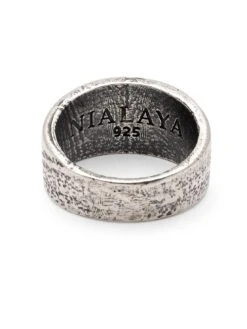 Nialaya Engraved Vintage Silver Ring With Matte Onyx -Nialaya Jewelry Store nialaya men s ring engraved vintage silver ring with matte onyx 18525376544840