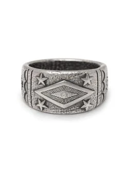 Nialaya Engraved Vintage Sterling Silver Ring