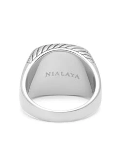 Nialaya Gentleman's Silver Signet Ring With Black Onyx -Nialaya Jewelry Store nialaya men s ring gentlemen s silver signet ring with black onyx gentlemen s silver signet ring with black onyx 30908785623112 2