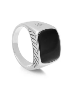 Nialaya Gentleman's Silver Signet Ring With Black Onyx -Nialaya Jewelry Store nialaya men s ring gentlemen s silver signet ring with black onyx gentlemen s silver signet ring with black onyx 30908791685192