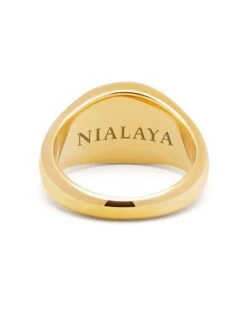 Nialaya Gold Oval Signet Ring With Blue Lapis -Nialaya Jewelry Store nialaya men s ring gold oval signet ring with blue lapis 30382910898248