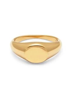 Nialaya Men's Gold Mini Signet Ring