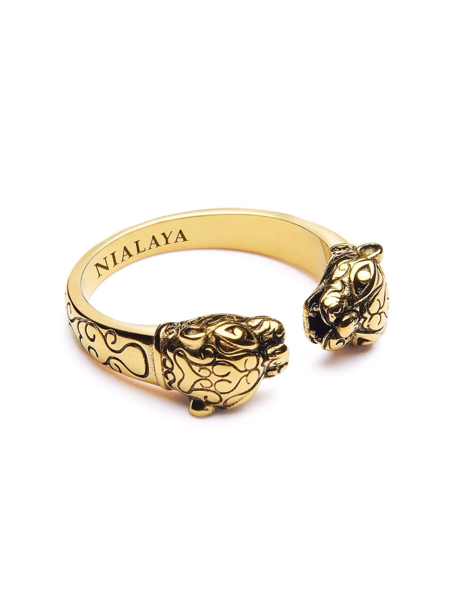 Nialaya Men's Gold Panther Ring 1 Nialaya Men's Gold Panther Ring