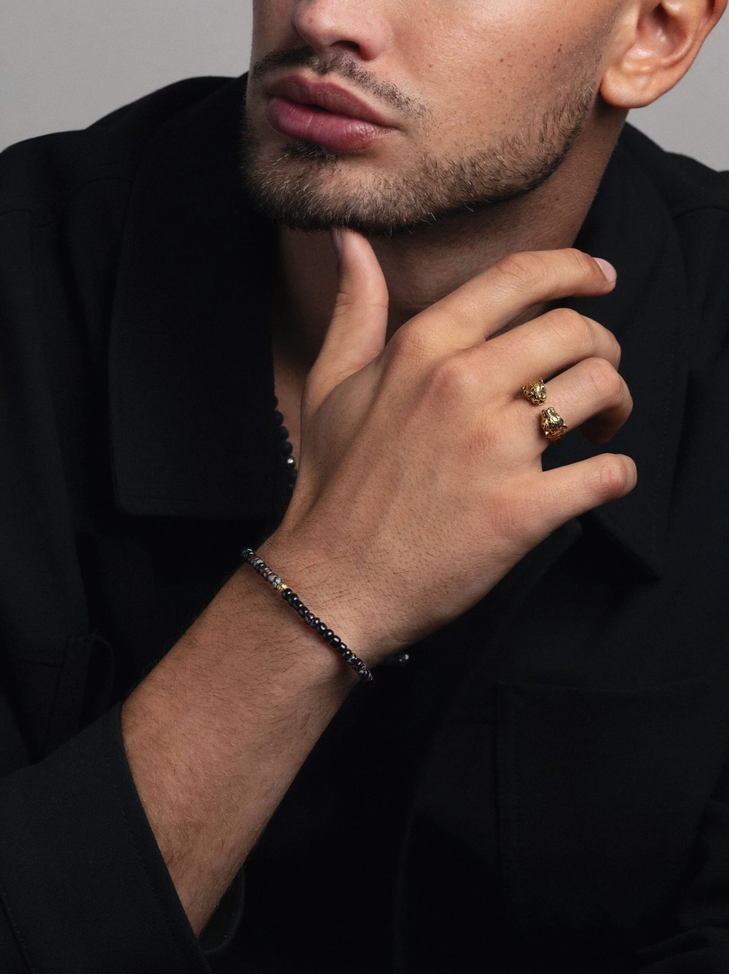 Nialaya Men's Gold Panther Ring 2 Nialaya Men's Gold Panther Ring - Image 2