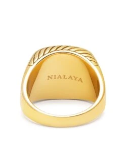 Nialaya Gentleman's Gold Signet Ring With Brown Tiger Eye 8 Nialaya Gentleman's Gold Signet Ring With Brown Tiger Eye -Nialaya Jewelry Store nialaya men s ring men s gold signet ring with blue dumortierite 30740799782984