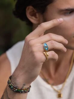 Nialaya Men's Gold Evil Eye Ring 12 Nialaya Men's Gold Evil Eye Ring -Nialaya Jewelry Store nialaya men s ring men s large evil eye ring 30325922922568