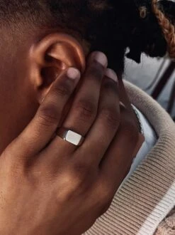 Nialaya Men's Rectangle Sterling Silver Signet Ring -Nialaya Jewelry Store nialaya men s ring men s rectangle sterling silver signet ring 30552215748680