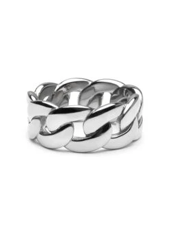Nialaya Men's Silver Chain Ring