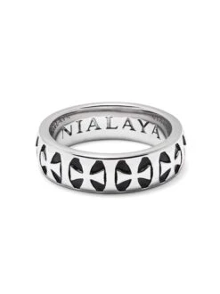 Nialaya Men's Silver Iron Cross Ring