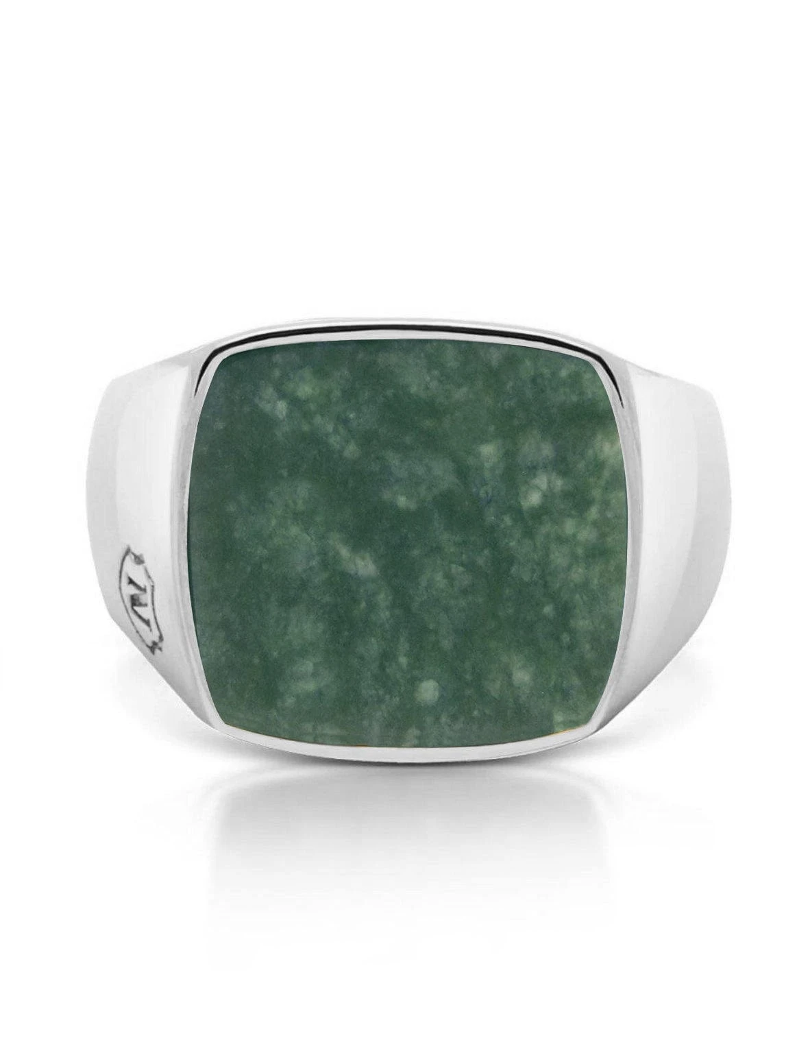 Nialaya Men's Silver Signet Ring With African Turquoise 3 Nialaya Men's Silver Signet Ring With African Turquoise - Image 3
