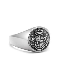 Nialaya Men's Stainless Steel Crest Ring