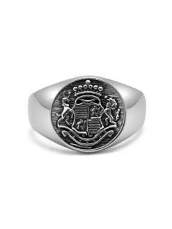 Nialaya Men's Stainless Steel Crest Ring -Nialaya Jewelry Store nialaya men s ring men s stainless steel crest ring 29049209749576