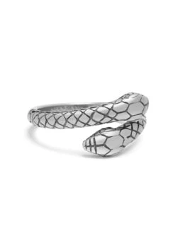 Nialaya Men's Stainless Steel Vintage Snake Ring