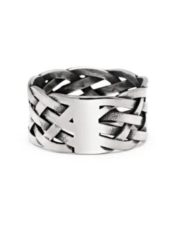 Nialaya Men's Stainless Steel Woven Chain Ring -Nialaya Jewelry Store nialaya men s ring men s stainless steel woven chain ring 30174002511944
