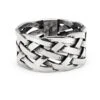 Nialaya Men's Stainless Steel Woven Chain Ring