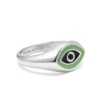 Nialaya Men's Sterling Silver Evil Eye Signet Ring