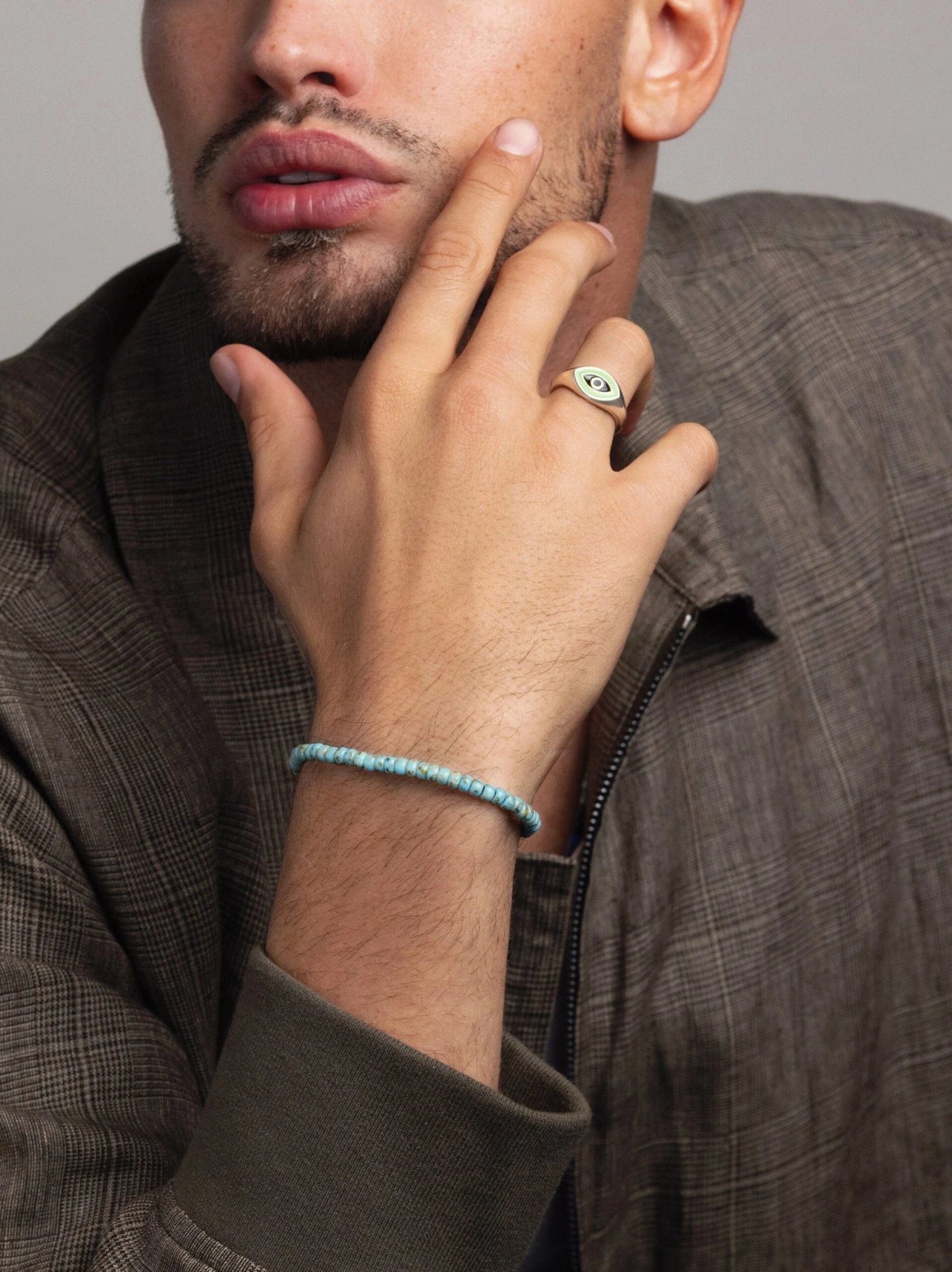 Nialaya Men's Sterling Silver Evil Eye Signet Ring 2 Nialaya Men's Sterling Silver Evil Eye Signet Ring - Image 2