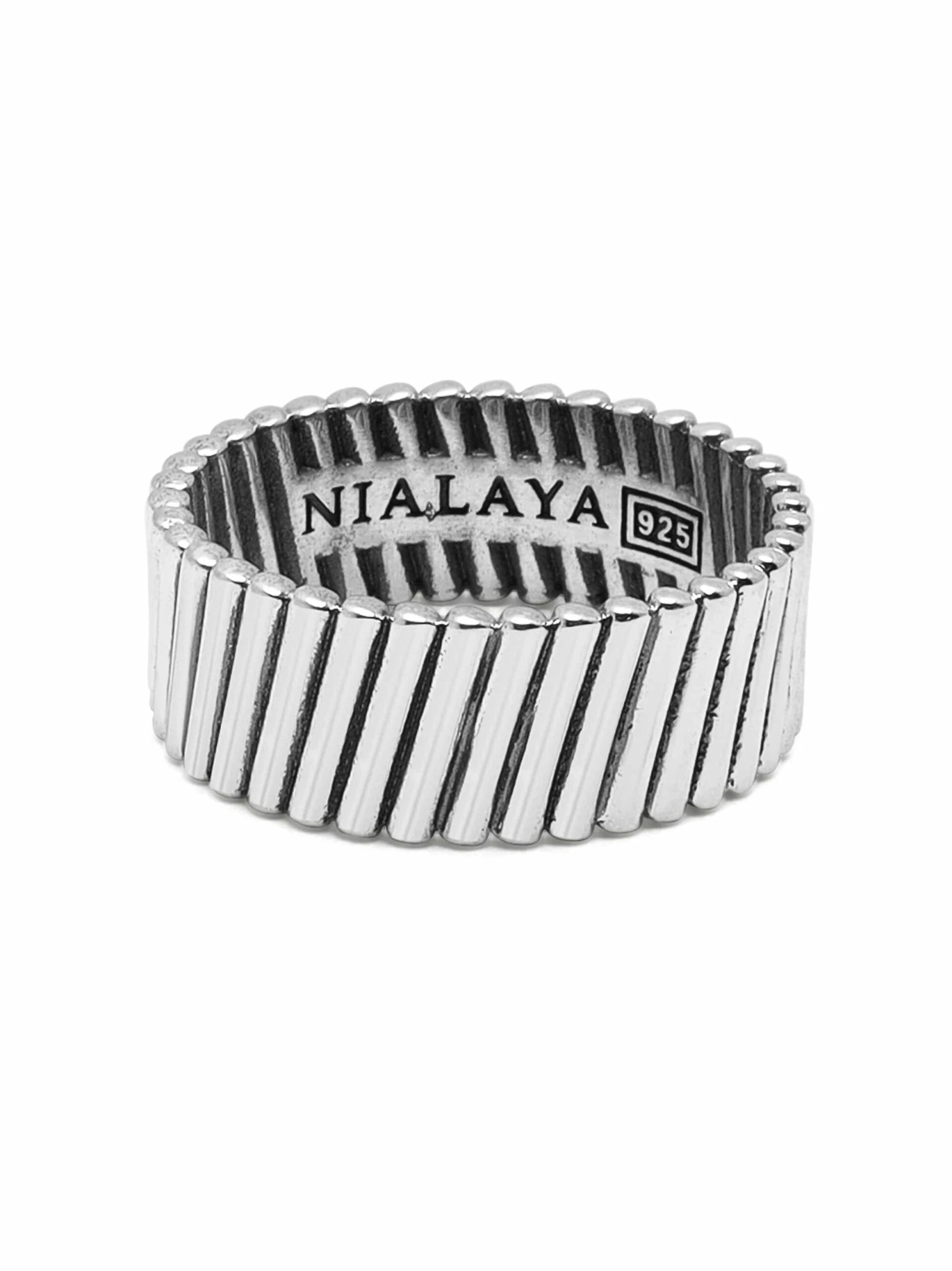 Nialaya Men's Sterling Silver Band Ring 3 Nialaya Men's Sterling Silver Band Ring - Image 3