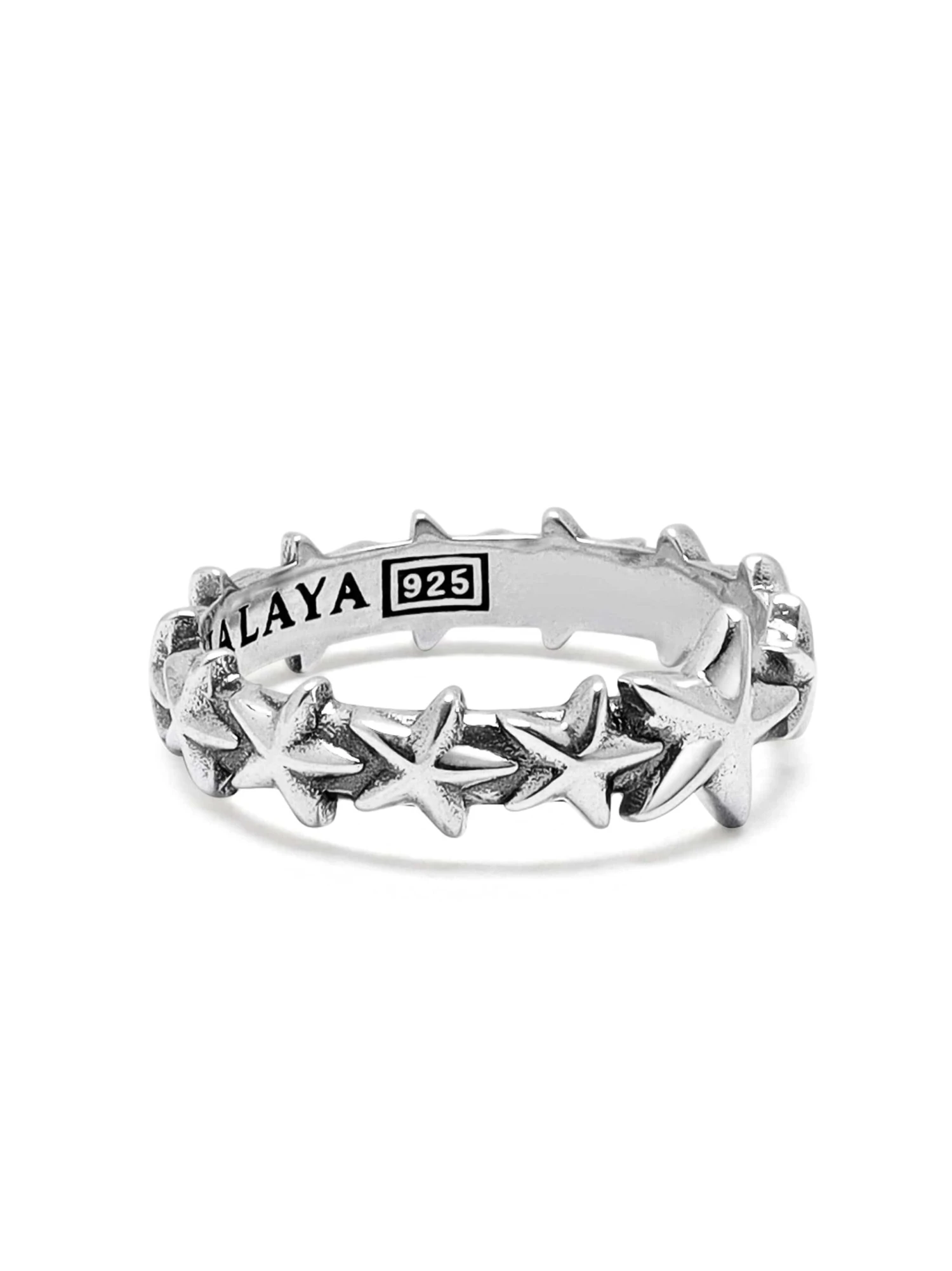 Nialaya Men's Sterling Silver Star Band Ring 1 Nialaya Men's Sterling Silver Star Band Ring