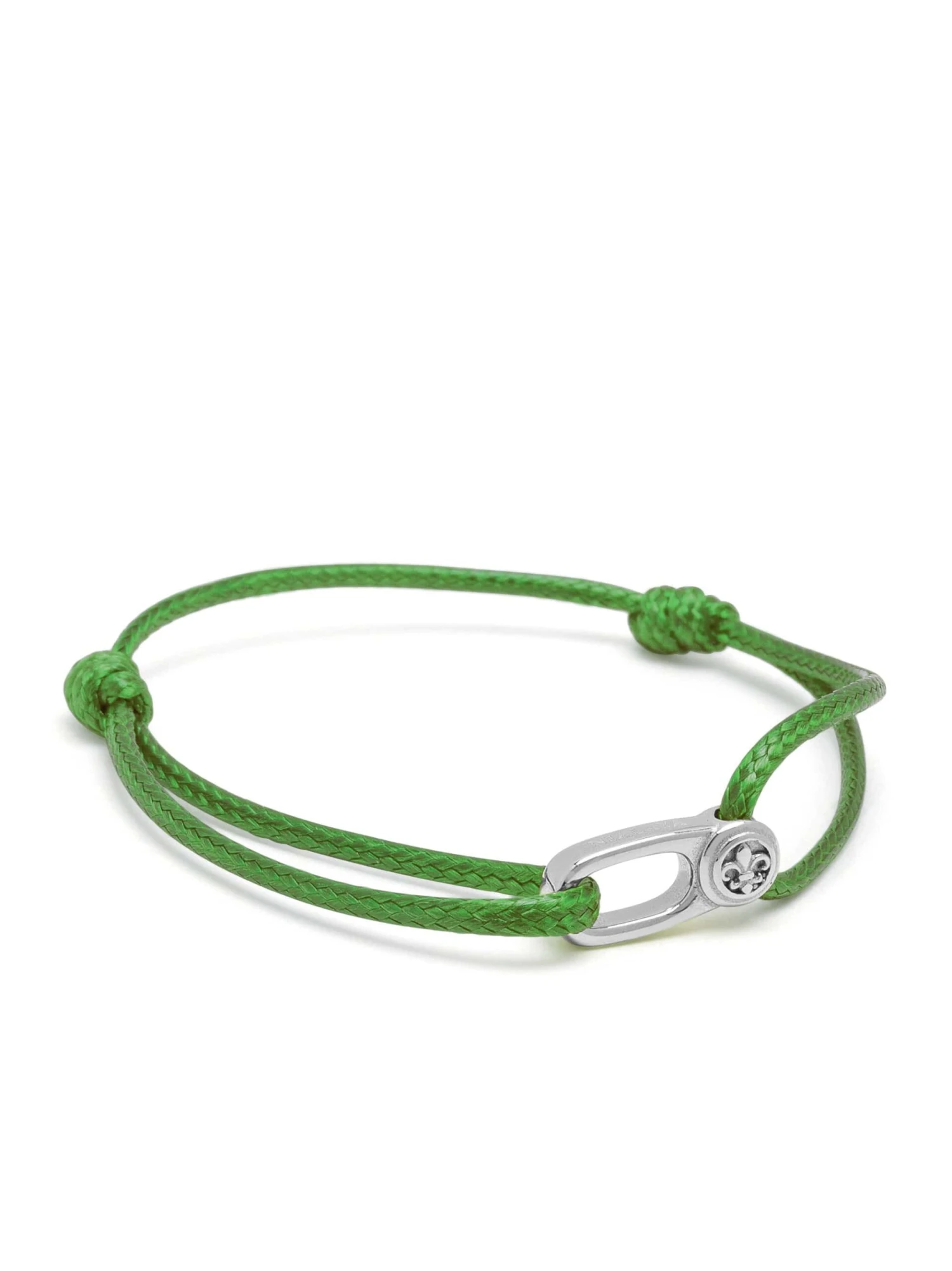 Nialaya Green String Bracelet With Silver Hook 2 Nialaya Green String Bracelet With Silver Hook - Image 2