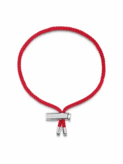 Nialaya Men's Red String Bracelet With Adjustable Silver Lock