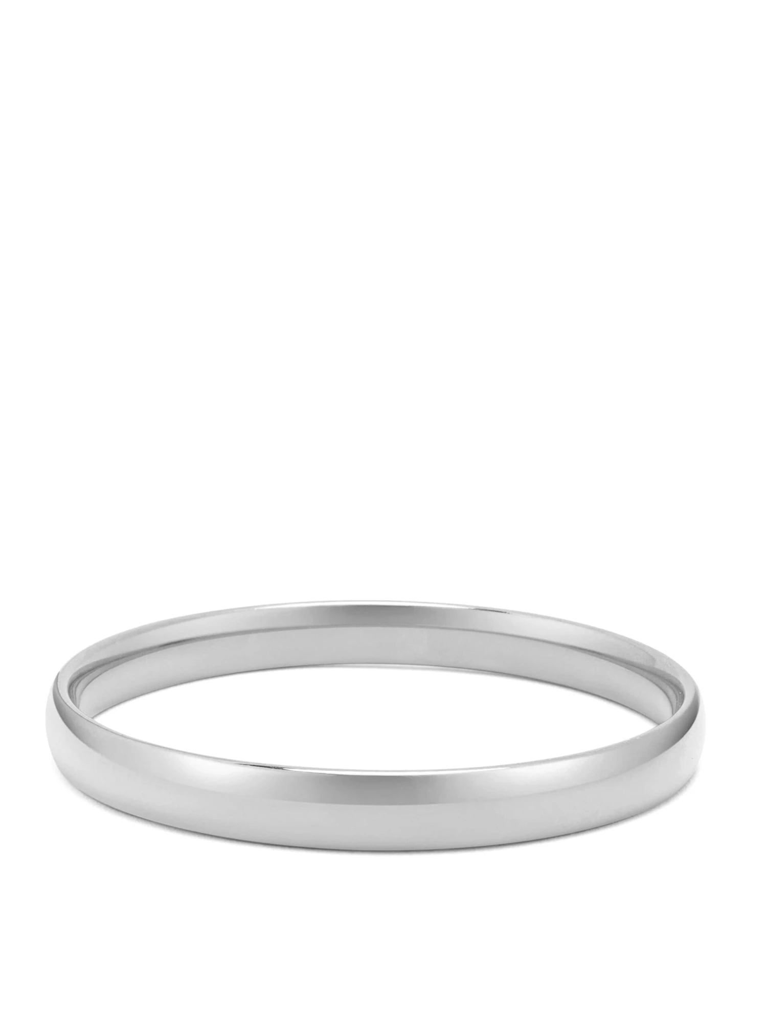 Nialaya Classic 8mm Round Bangle In Silver 6 Nialaya Classic 8mm Round Bangle In Silver - Image 6