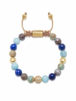 Nialaya Women's Beaded Bracelet With Aquamarine, Blue Lapis, Opal, And Botswana Agate