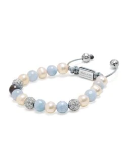 Nialaya Women's Beaded Bracelet With Aquamarine, Pearl, And Labradorite -Nialaya Jewelry Store nialaya women s beaded bracelet women s beaded bracelet with aquamarine pearl and labradorite women s beaded bracelet with aquamarine pearl and labradorite 30429248028744