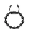 Nialaya Women's Beaded Bracelet With Black Ceramic And Black CZ Beads