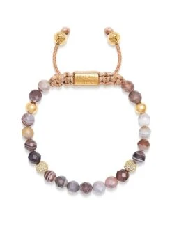 Nialaya Women's Beaded Bracelet With Botswana Agate