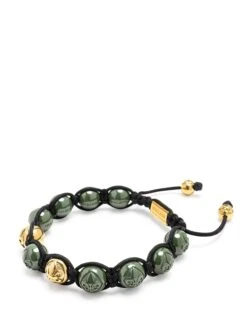 Nialaya Women's Beaded Bracelet With Green Ceramic And Gold Beads -Nialaya Jewelry Store nialaya women s beaded bracelet women s beaded bracelet with green ceramic and gold beads women s beaded bracelet with green ceramic and gold beads 1160763807
