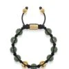 Nialaya Women's Beaded Bracelet With Green Ceramic And Gold Beads