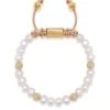 Nialaya Women's Beaded Bracelet With Pearl And Gold