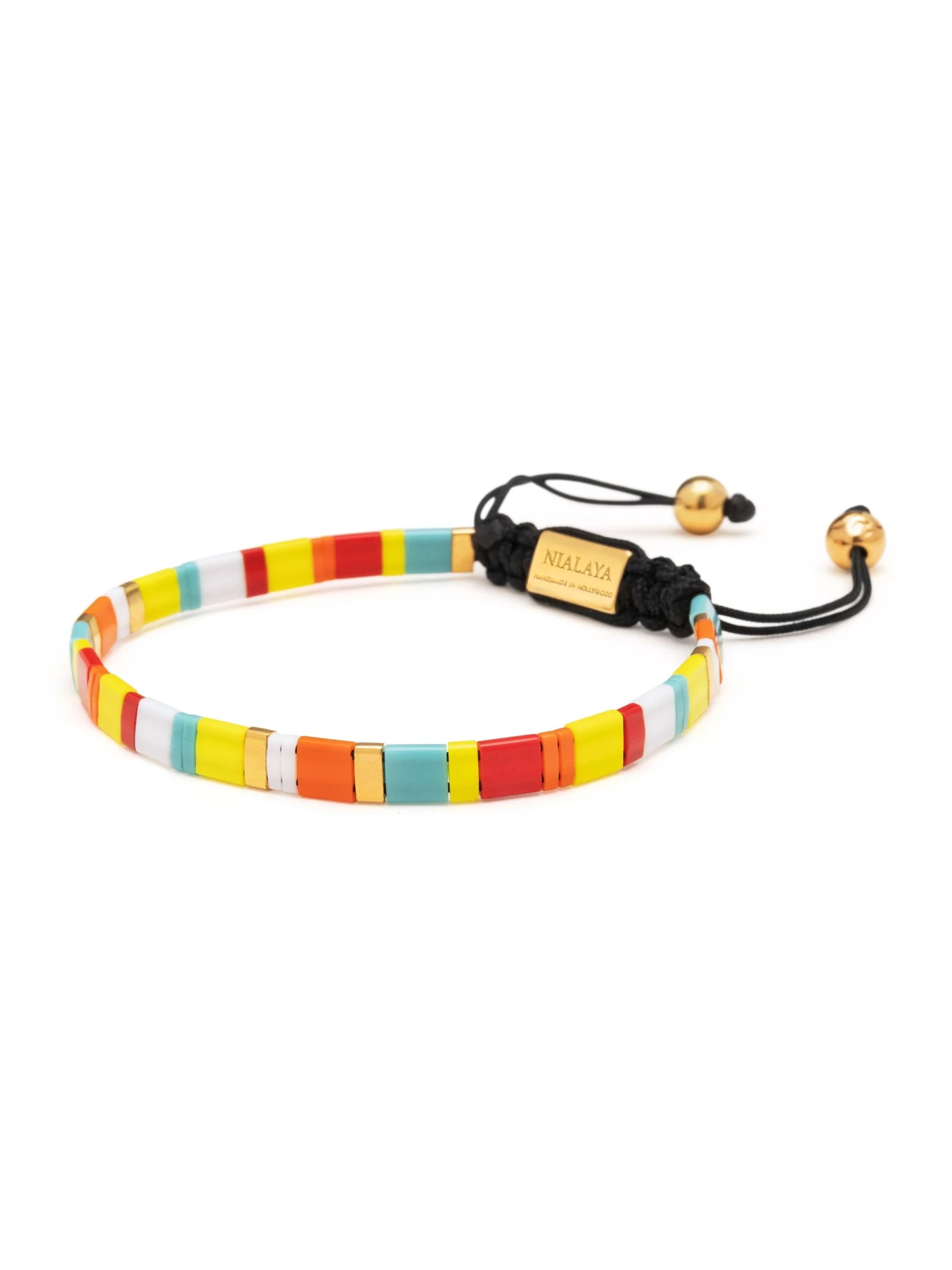 Nialaya Women's Bracelet With Mixed Colors And Gold Miyuki Tila Beads 2 Nialaya Women's Bracelet With Mixed Colors And Gold Miyuki Tila Beads - Image 2