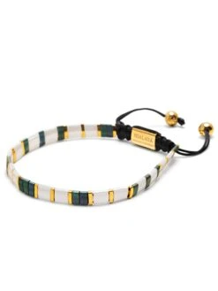 Nialaya Women's Bracelet With White, Patina Green And Gold Miyuki Tila Beads -Nialaya Jewelry Store nialaya women s beaded bracelet women s bracelet with white patina green and gold miyuki tila beads 30335727239240