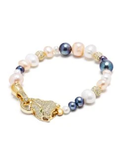 Nialaya Women's Multi-Colored Pearl Bracelet With Gold Panther Head 7 Nialaya Women's Multi-Colored Pearl Bracelet With Gold Panther Head -Nialaya Jewelry Store nialaya women s beaded bracelet women s multi colored pearl bracelet with gold panther head 30429379493960