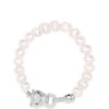 Nialaya Women's Pearl Bracelet With Silver Panther Head