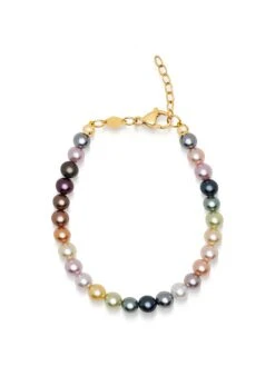 Nialaya Women's Rainbow Pearl Bracelet