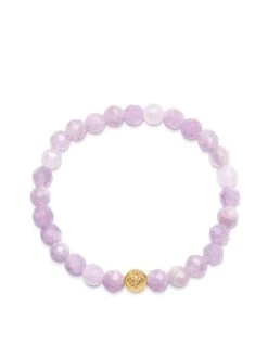 Nialaya Women's Wristband With Amethyst Lavender And Gold