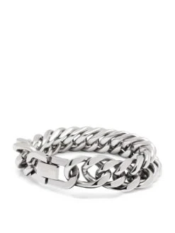 Nialaya Silver Chunky Cuban Chain Bracelet