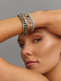 Nialaya Silver Chunky Cuban Chain Bracelet -Nialaya Jewelry Store nialaya women s chain bracelet chunky cuban chain bracelet chunky cuban chain bracelet 1178083469