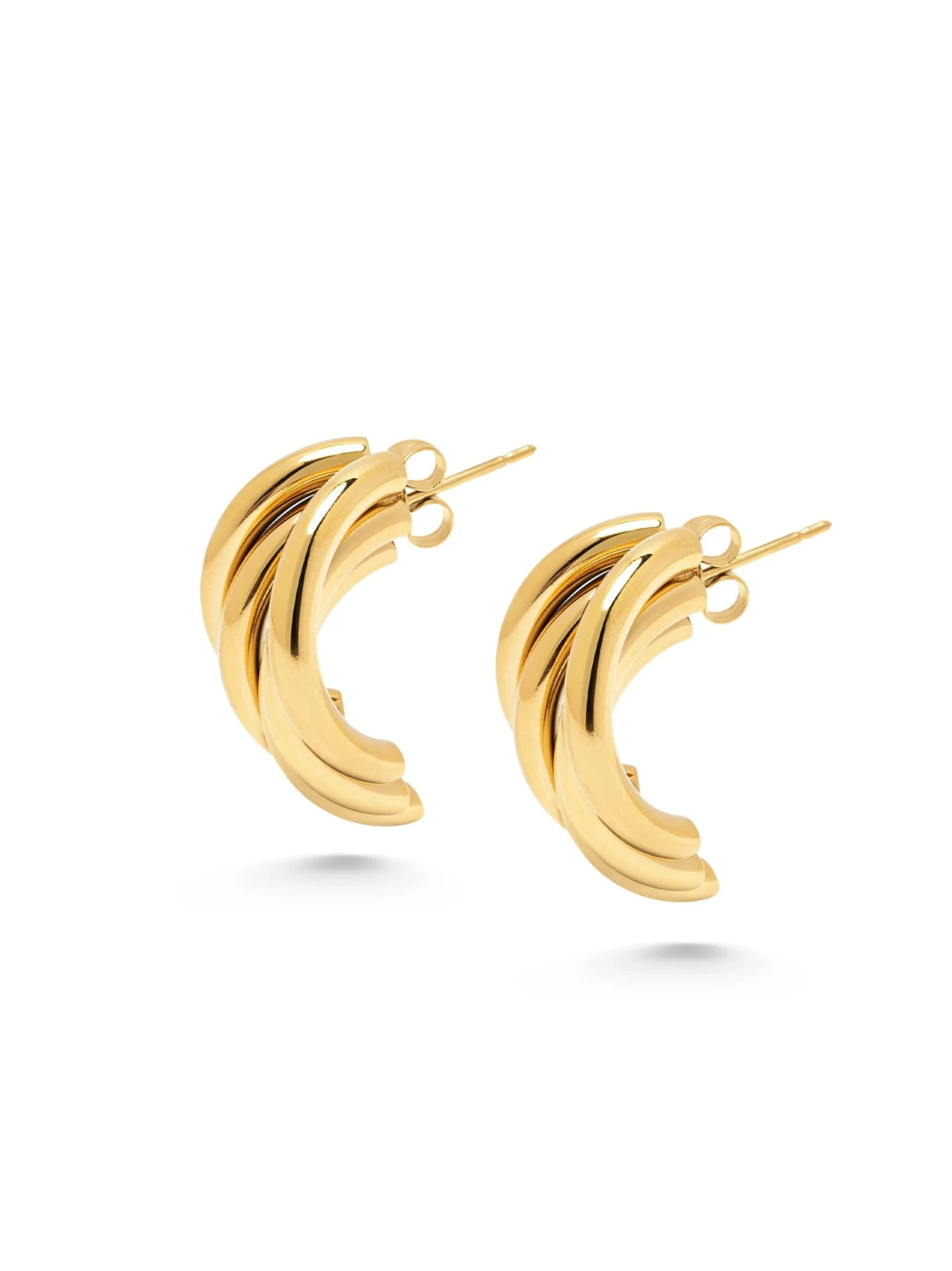 Nialaya Bold Layered Hoops In Gold 1 Nialaya Bold Layered Hoops In Gold