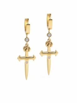 Nialaya Skyfall Sword Earrings In Gold