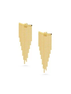 Nialaya Tassel Fringe Earrings In Gold