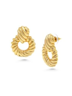 Nialaya Twisted Rope Earrings In Gold
