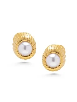 Nialaya Vintage Pearl Earrings
