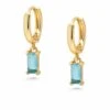 Nialaya Women's Huggie Earrings With Blue Charm